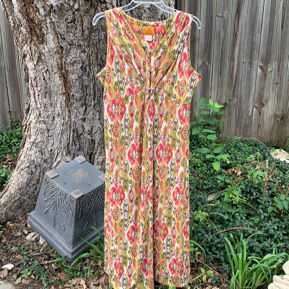 Ruby Rd Large Sleeveless Maxi Dress Geo Print